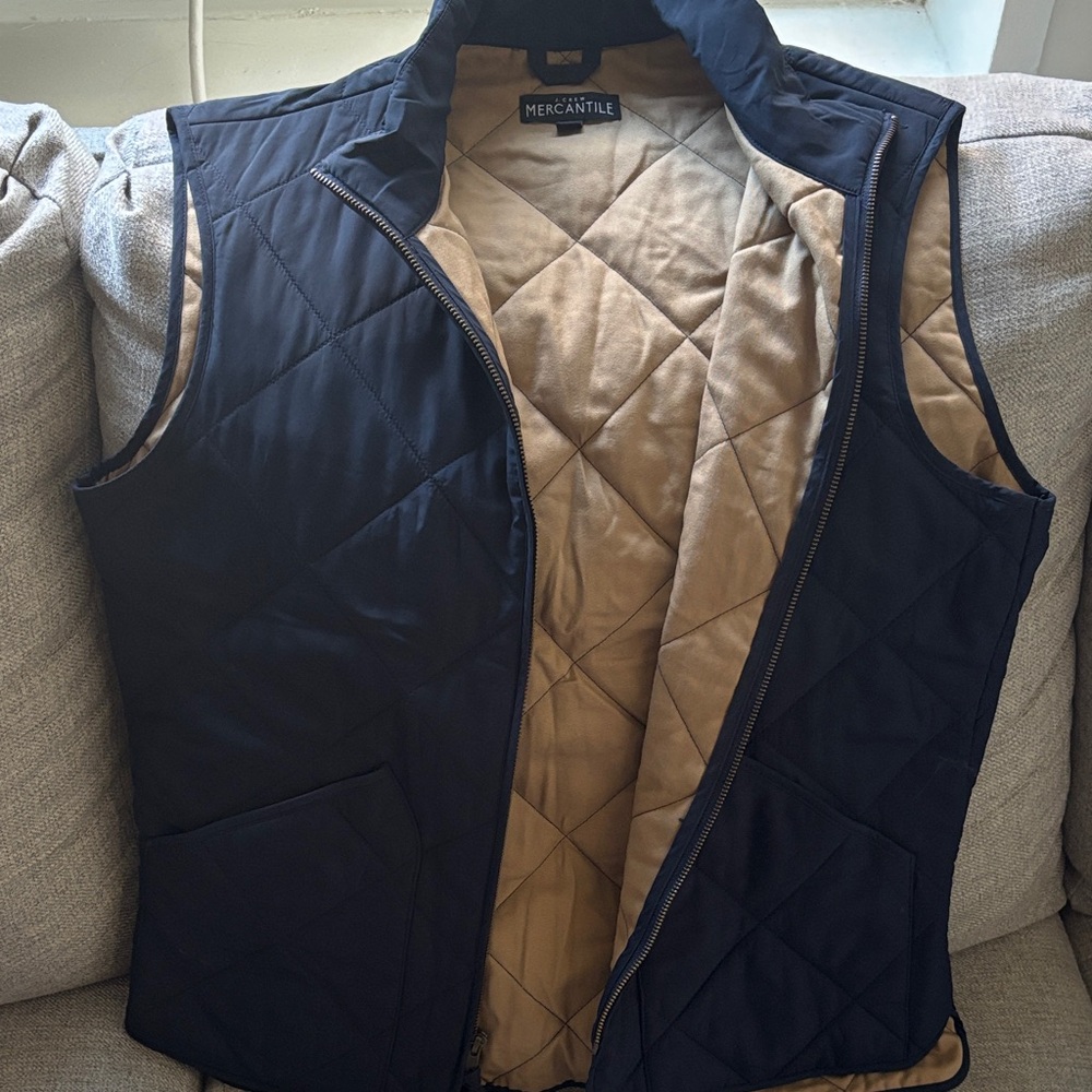 J. Crew Men's Dark Blue Quilted Vest